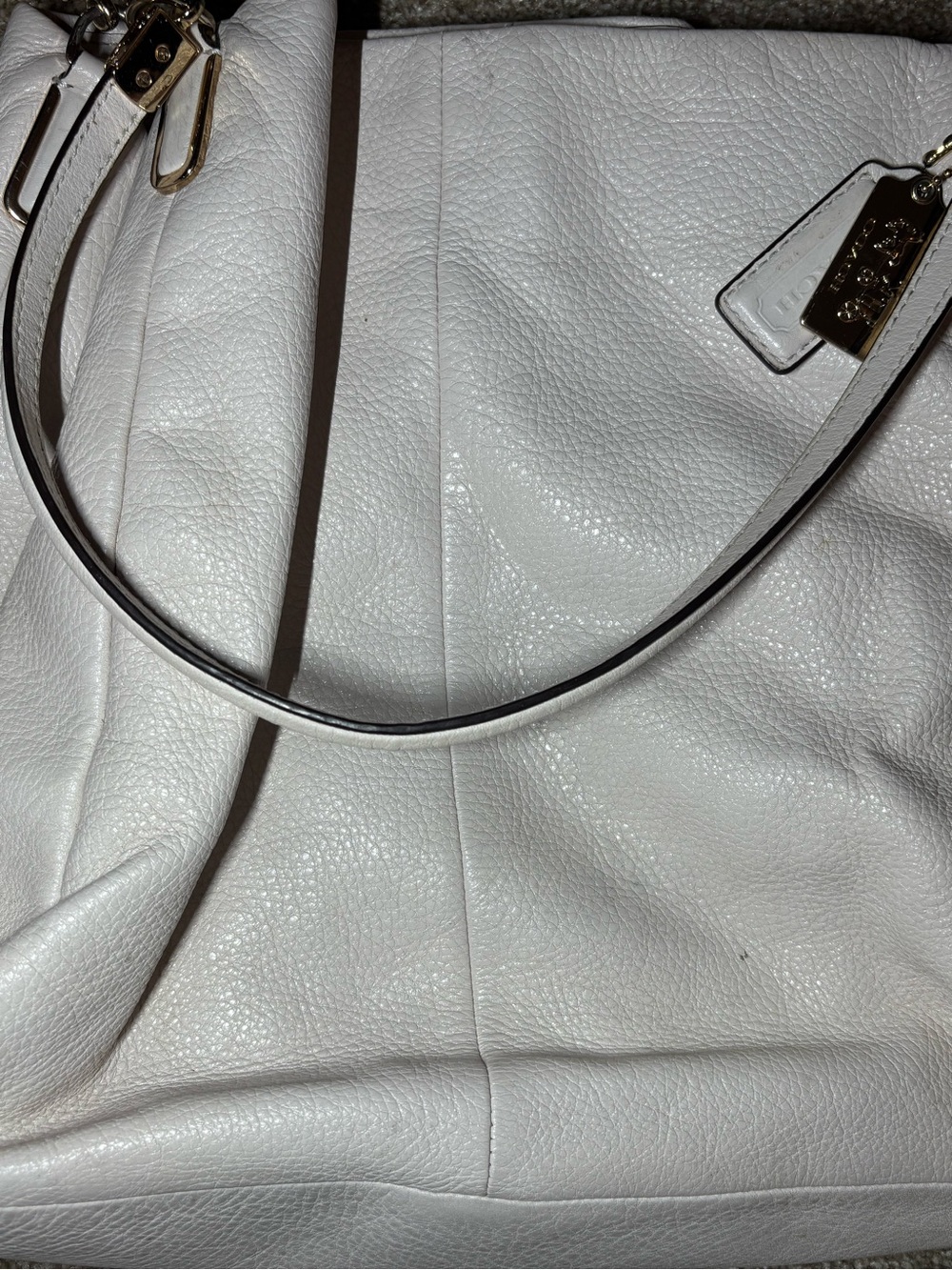 Coach Madison Soft Leather Shoulder Bag in Cream - Picture 7 of 8